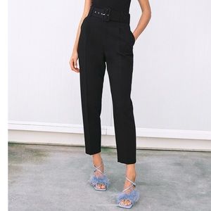 Zara NWOT high waist black pant with belt